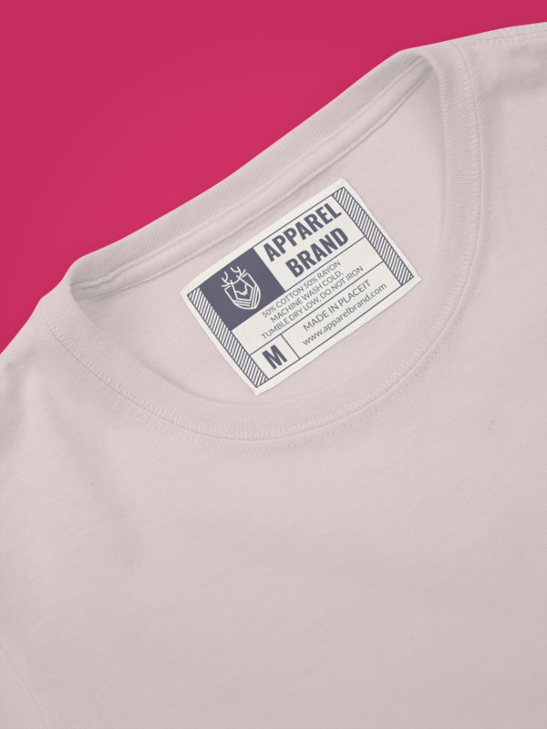 Clothing Label Mockup Featuring A Sweatshirt On A Flat Surface