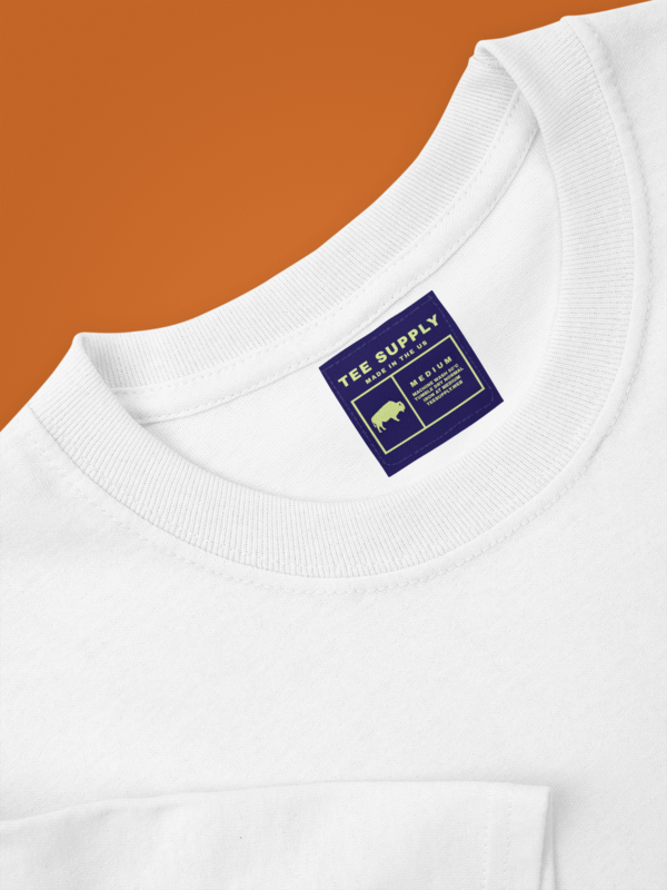 Clothing Label Mockup Of A Crew Neck T Shirt Featuring A Custom Label.design