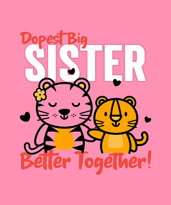 Family T Shirt Design Maker Featuring Two Cute Felines For Siblings