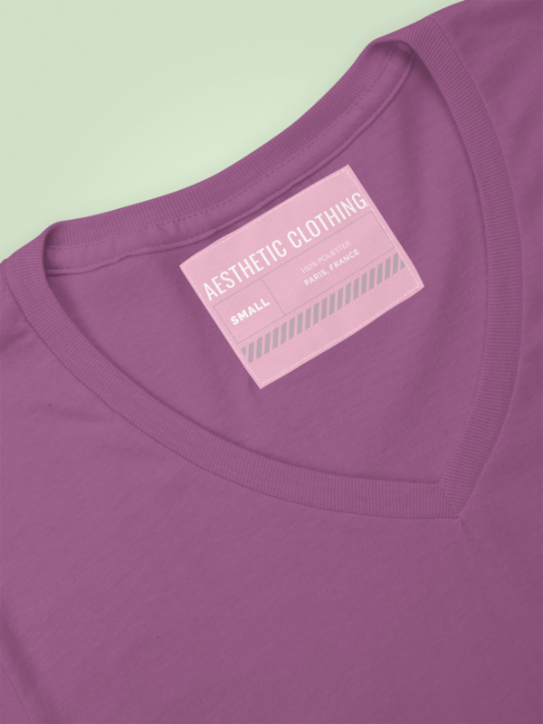 Inside Clothing Label Mockup On A V Neck Tee