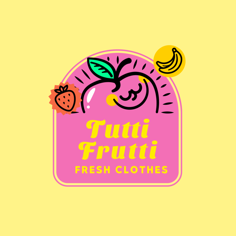Logo Maker For A Kids Clothing Brand With A Smiling Apple