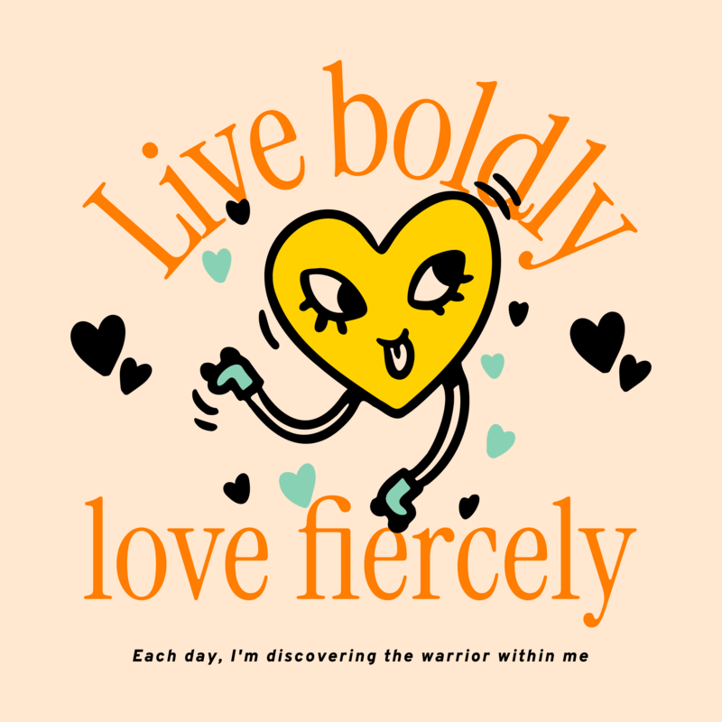 T Shirt Design Maker With A Heart Illustration And An Empowering Phrase