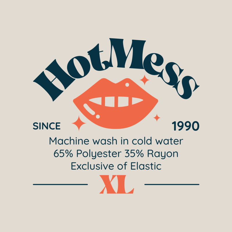 T Shirt Label Design Template With A Mouth Graphic For Xl Apparel Garments