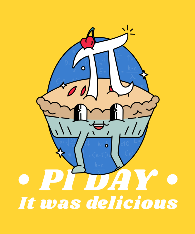 Cartoonish T Shirt Design Creator Featuring A Pi Symbol On A Cherry Pie
