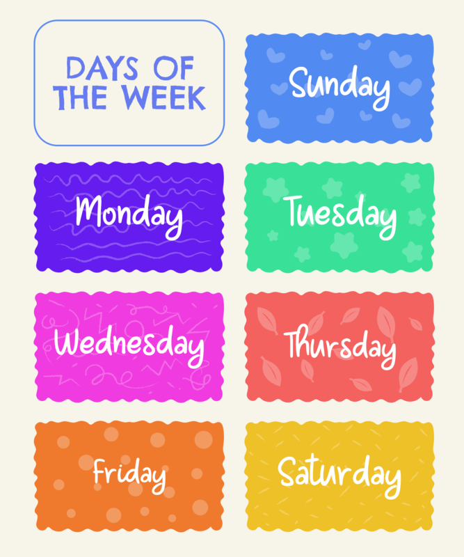 Colorful Worksheet Design Template For Back To School
