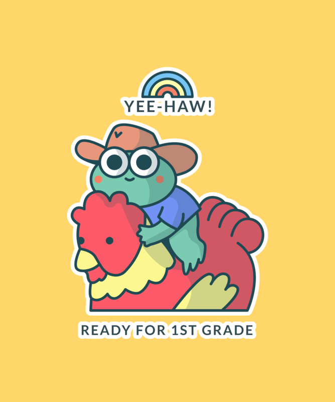 First Day Of School Shirt Idea Featuring A Kawaii Frog Illustration For Kids