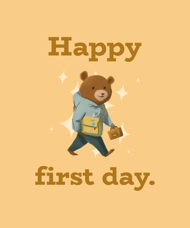 Preschool T Shirt Design Template Featuring A Happy Bear Illustration