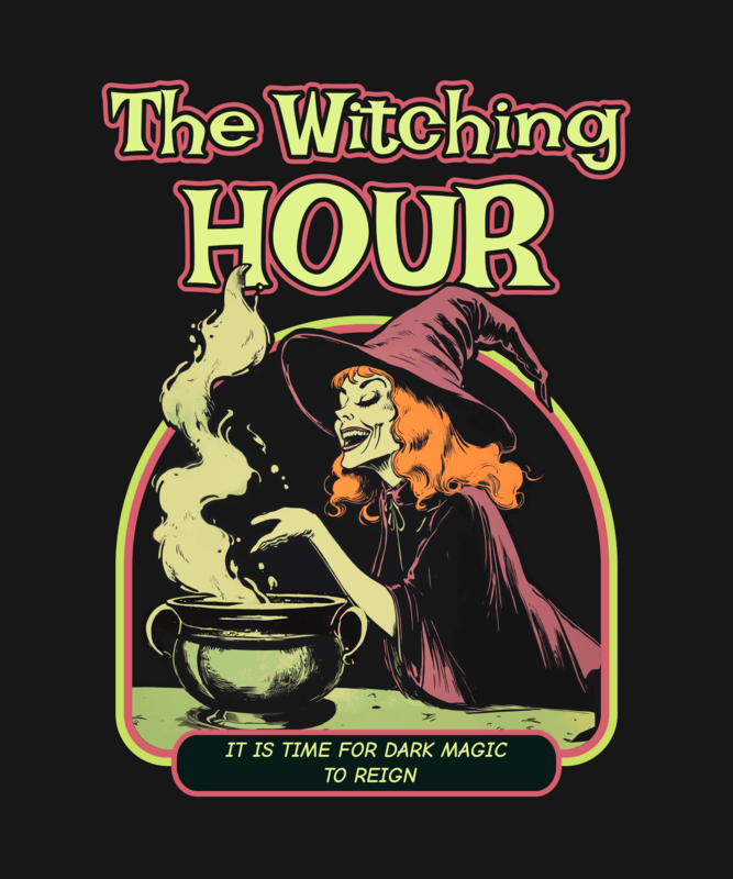T Shirt Design Creator Featuring A Retro Style Witch Illustration