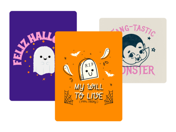 A Set Of Three Cute Halloween Design Templates To Illustrate A Halloween Gifts Quiz