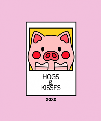 T Shirt Design Generator For Valentines Day Featuring A Pig Illustration